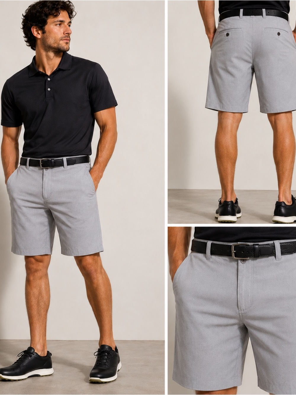 Pebble Beach Performance Golf Short Size 36 Gray Comfort Flex Stretch NWT